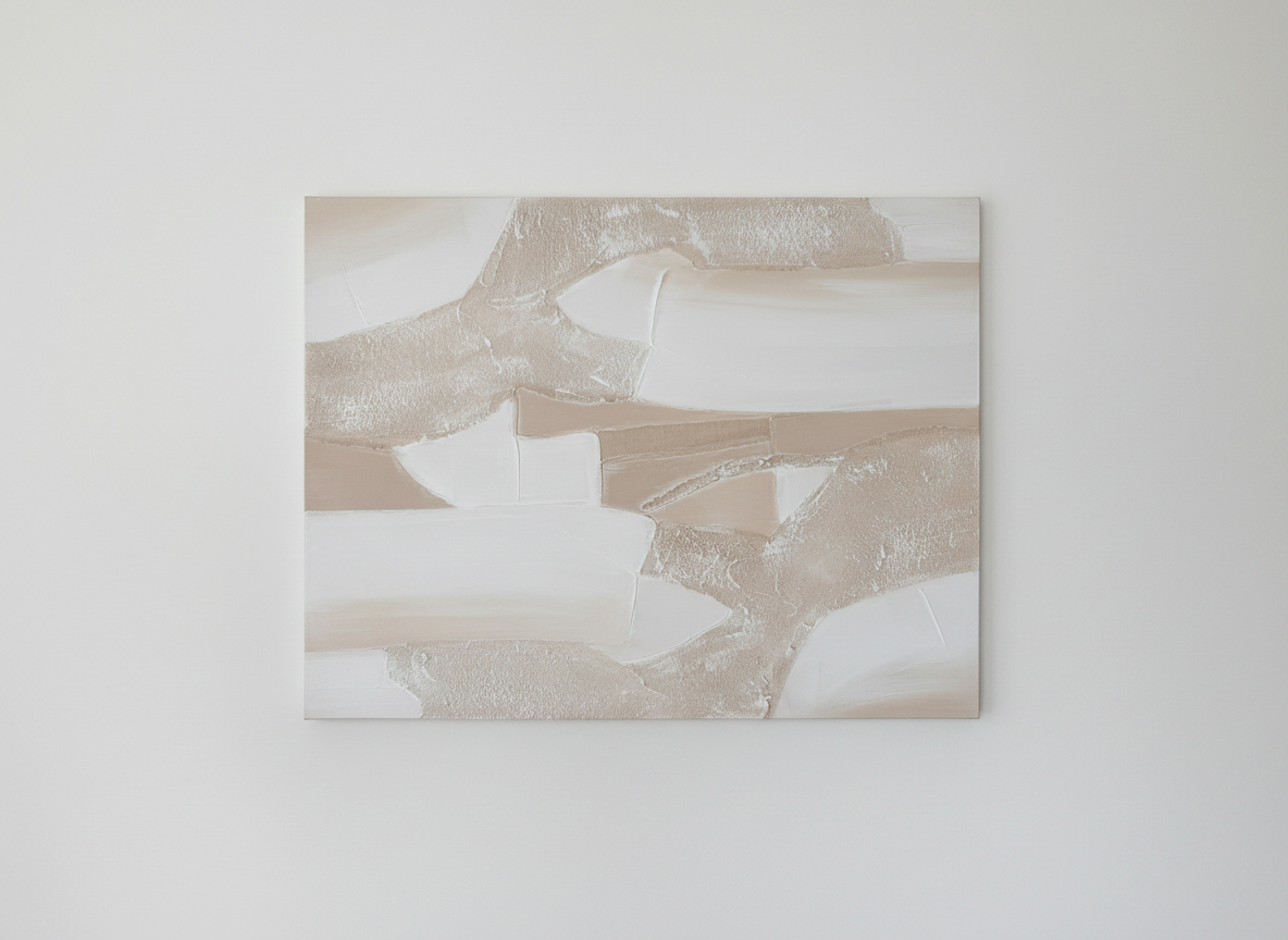 Dérive minérale — Zina, 2026, technique mixte et sable sur toile, 100 x 81 cm