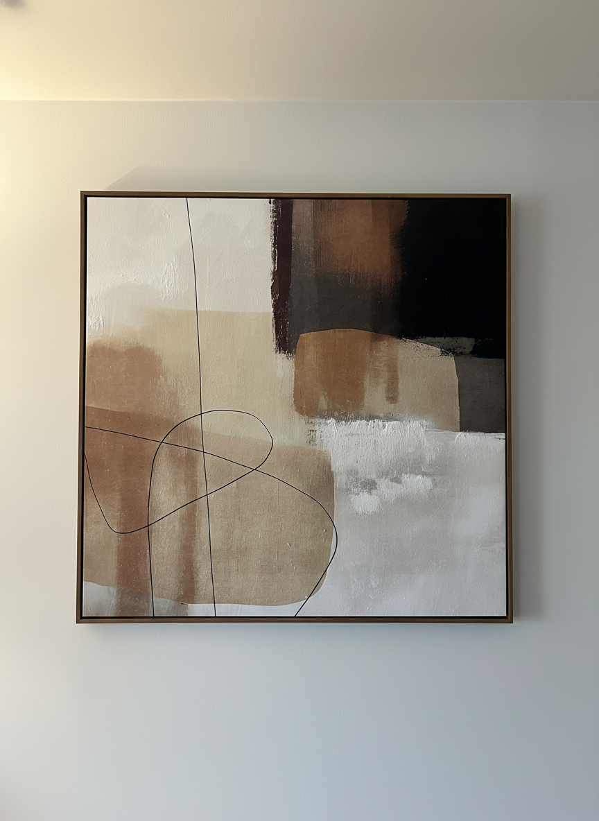 Dérive minérale — Zina, 2026, technique mixte sur toile, 100 x 81 cm.