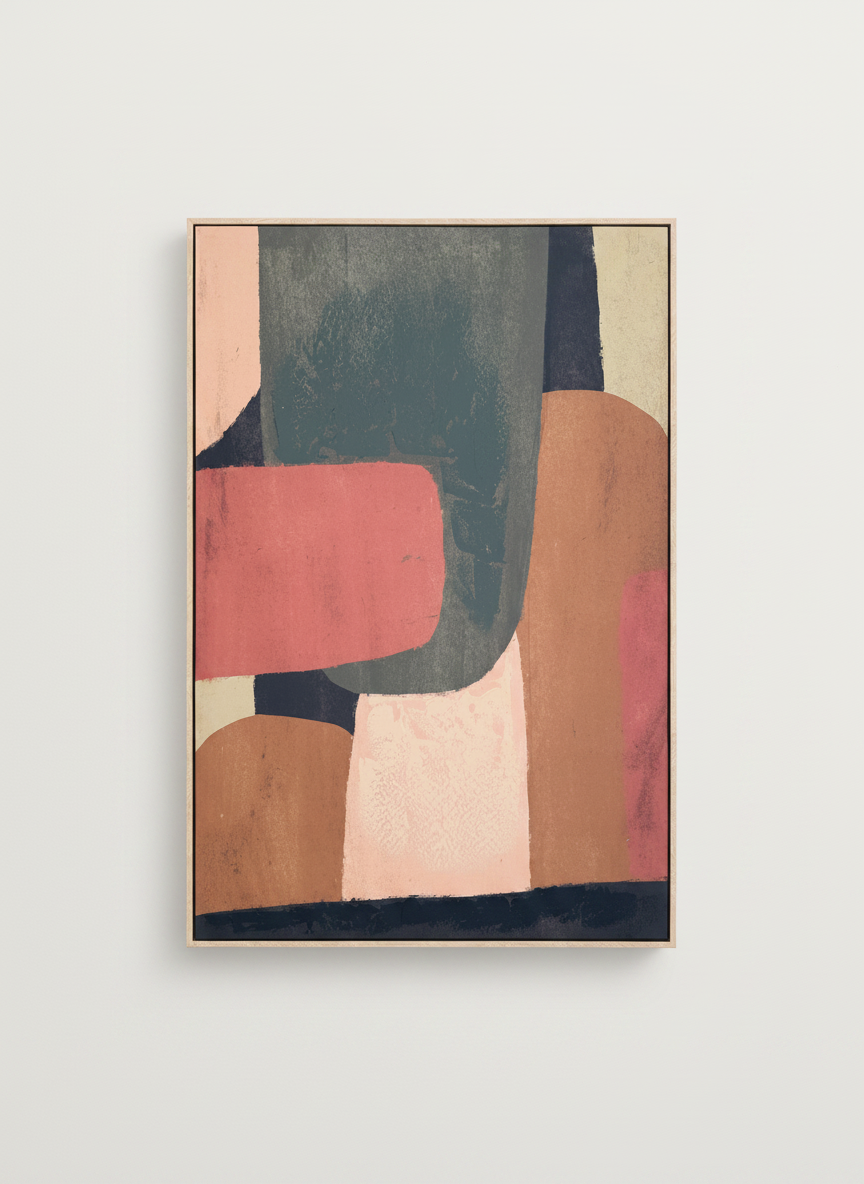 Terres colorées du soir — Zina, 2026, acrylique et sable sur toile, 73 × 92 cm