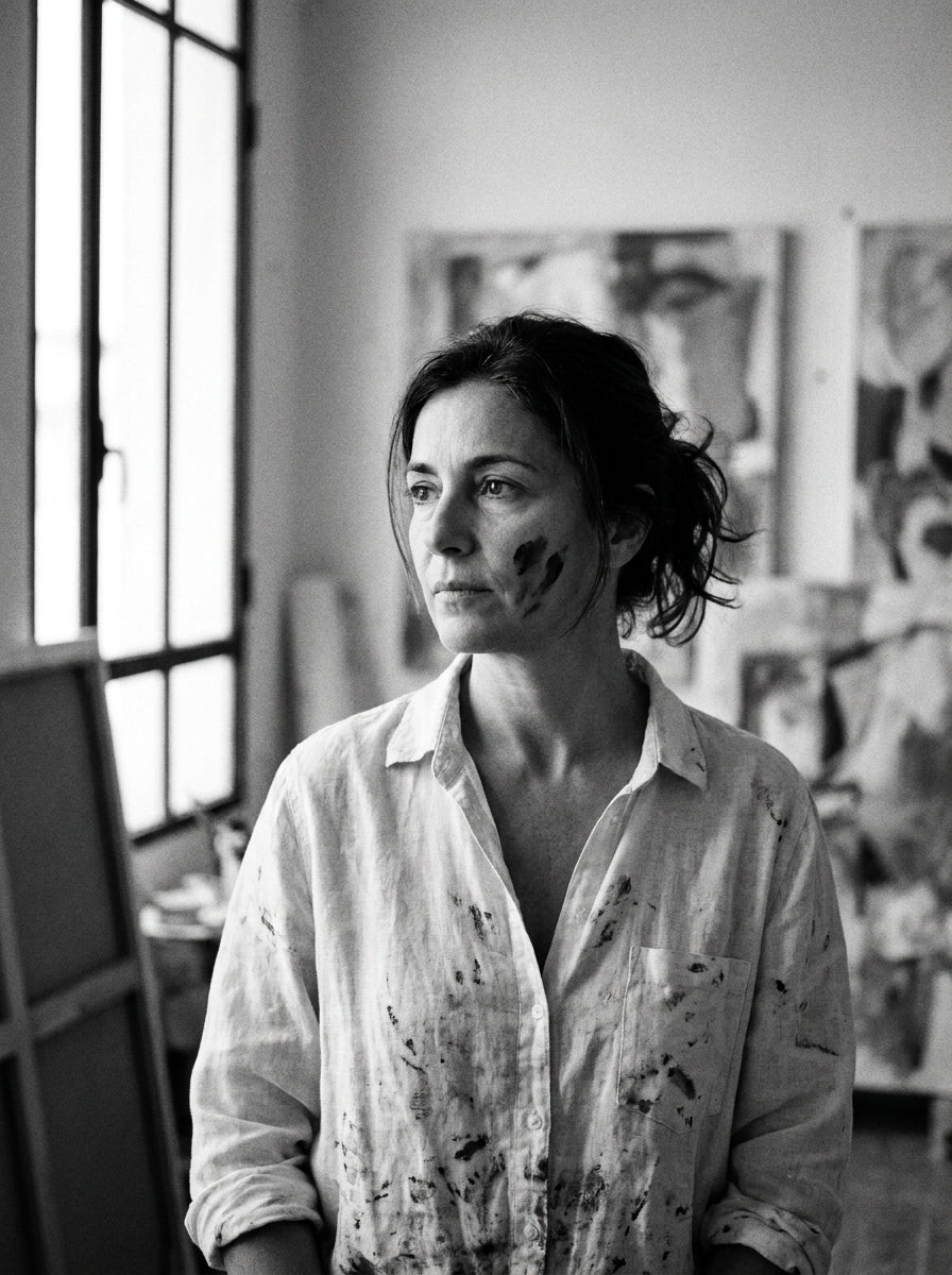 Zina Drici dans son atelier